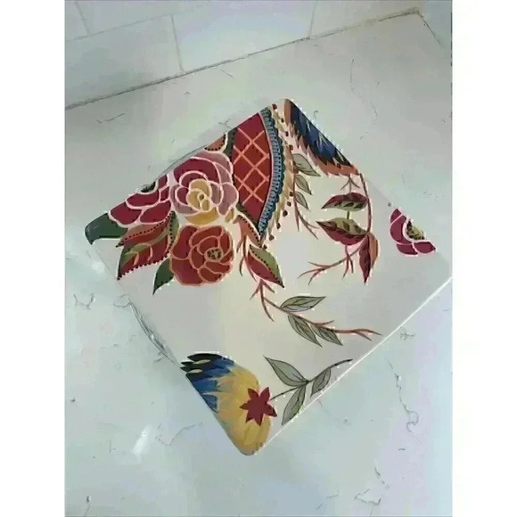 VIDA by Eva Mendes for ESPANA Rose Print Large Square Salad Plate 8.5" HTF Rare - Picture 2 of 5